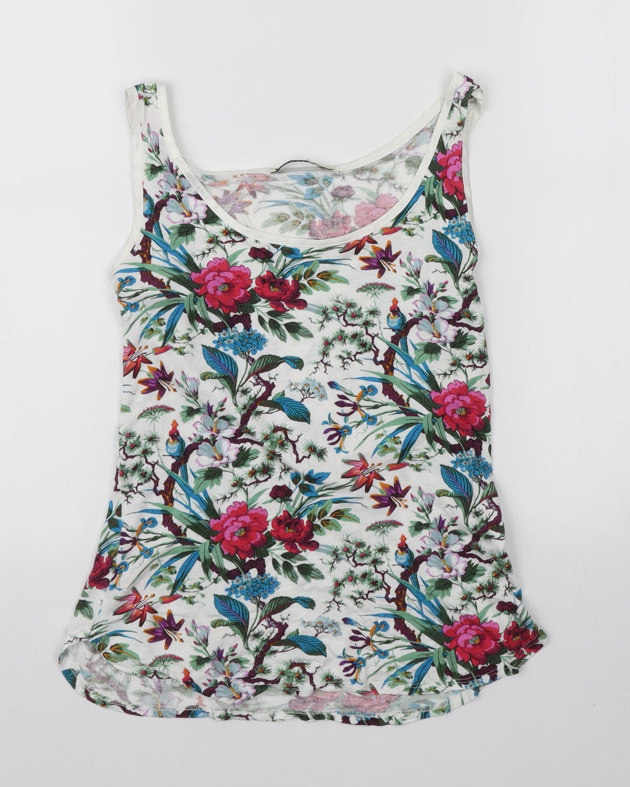 Oasis Womens Multicoloured Floral Viscose Basic Tank Size S Scoop Neck