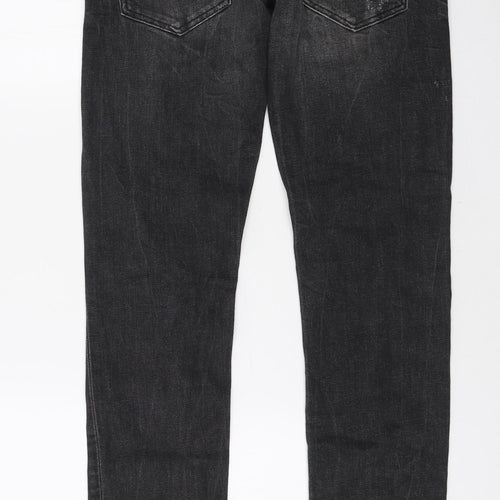Zara Mens Black Cotton Skinny Jeans Size 30 in L32 in Regular Zip