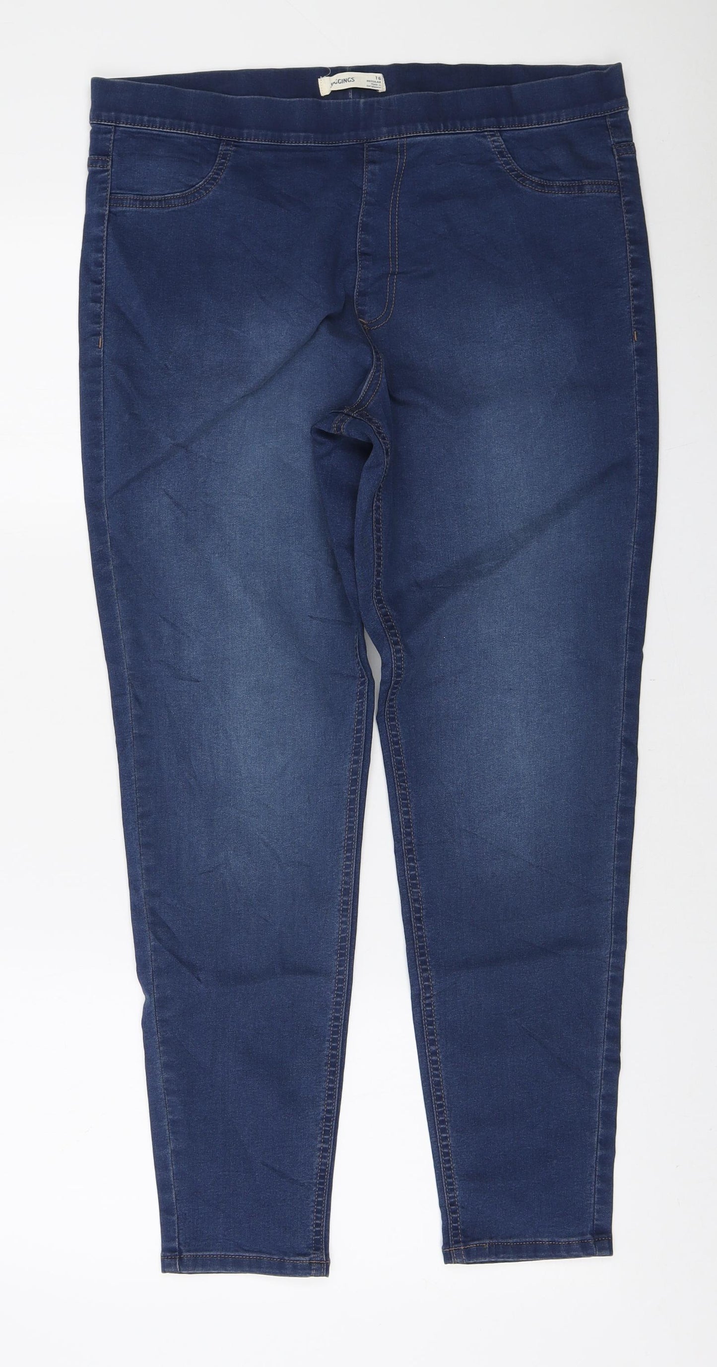Marks and Spencer Womens Blue Polyester Jegging Jeans Size 16 L27 in Regular
