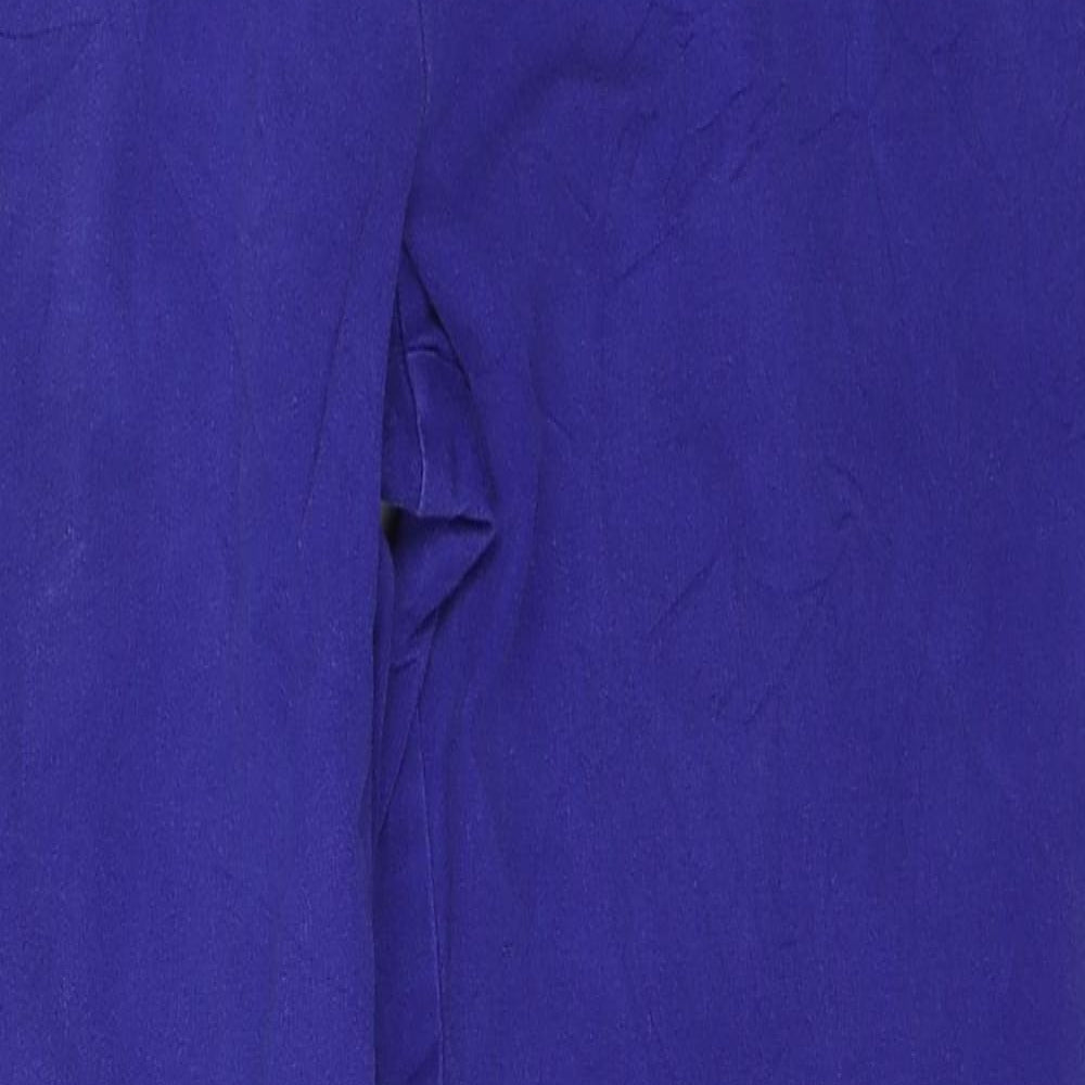 Ralph Lauren Womens Purple Viscose Trousers Size 8 L26 in Regular Zip
