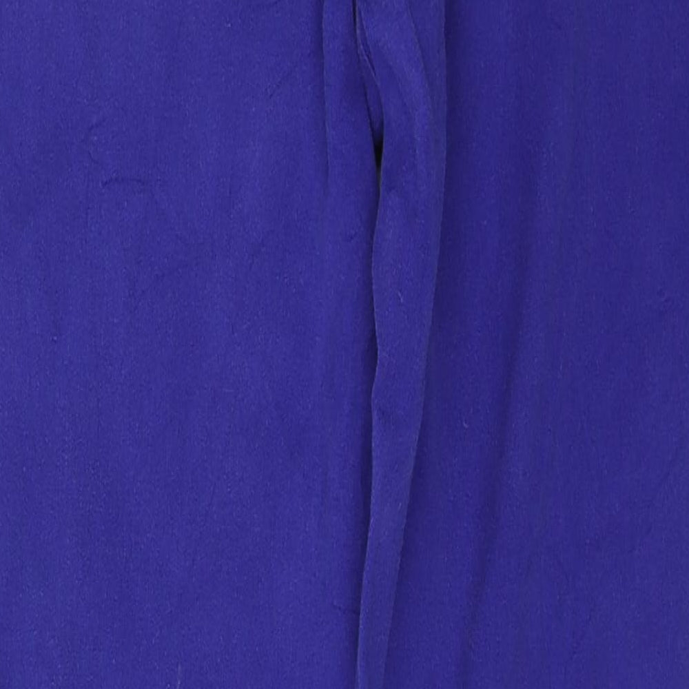 Ralph Lauren Womens Purple Viscose Trousers Size 8 L26 in Regular Zip