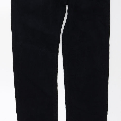 Marks and Spencer Mens Blue Cotton Straight Jeans Size 30 in L33 in Regular Zip