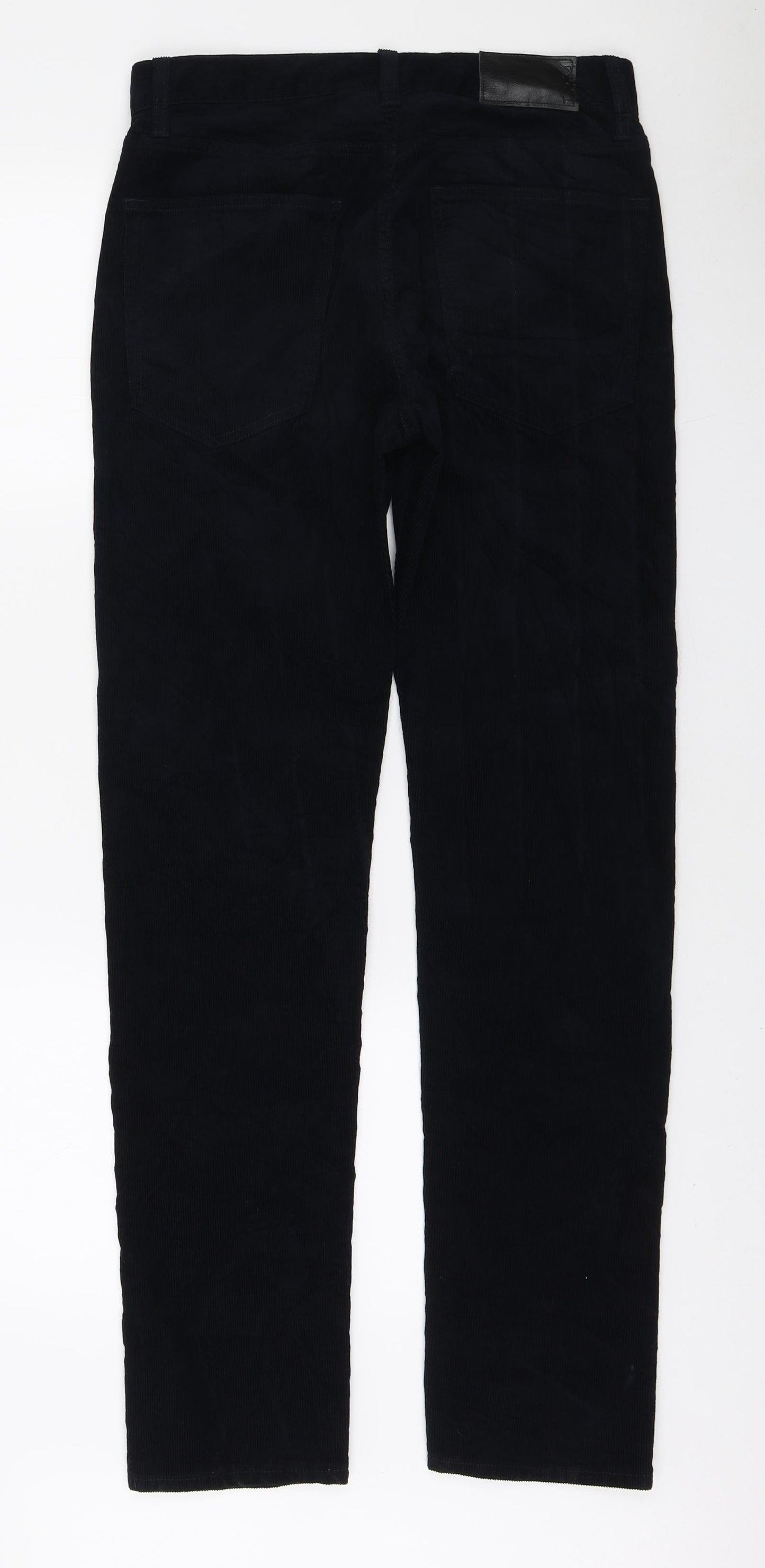 Marks and Spencer Mens Blue Cotton Straight Jeans Size 30 in L33 in Regular Zip