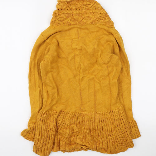 Roman Womens Yellow Collared Acrylic Pullover Jumper Size 12