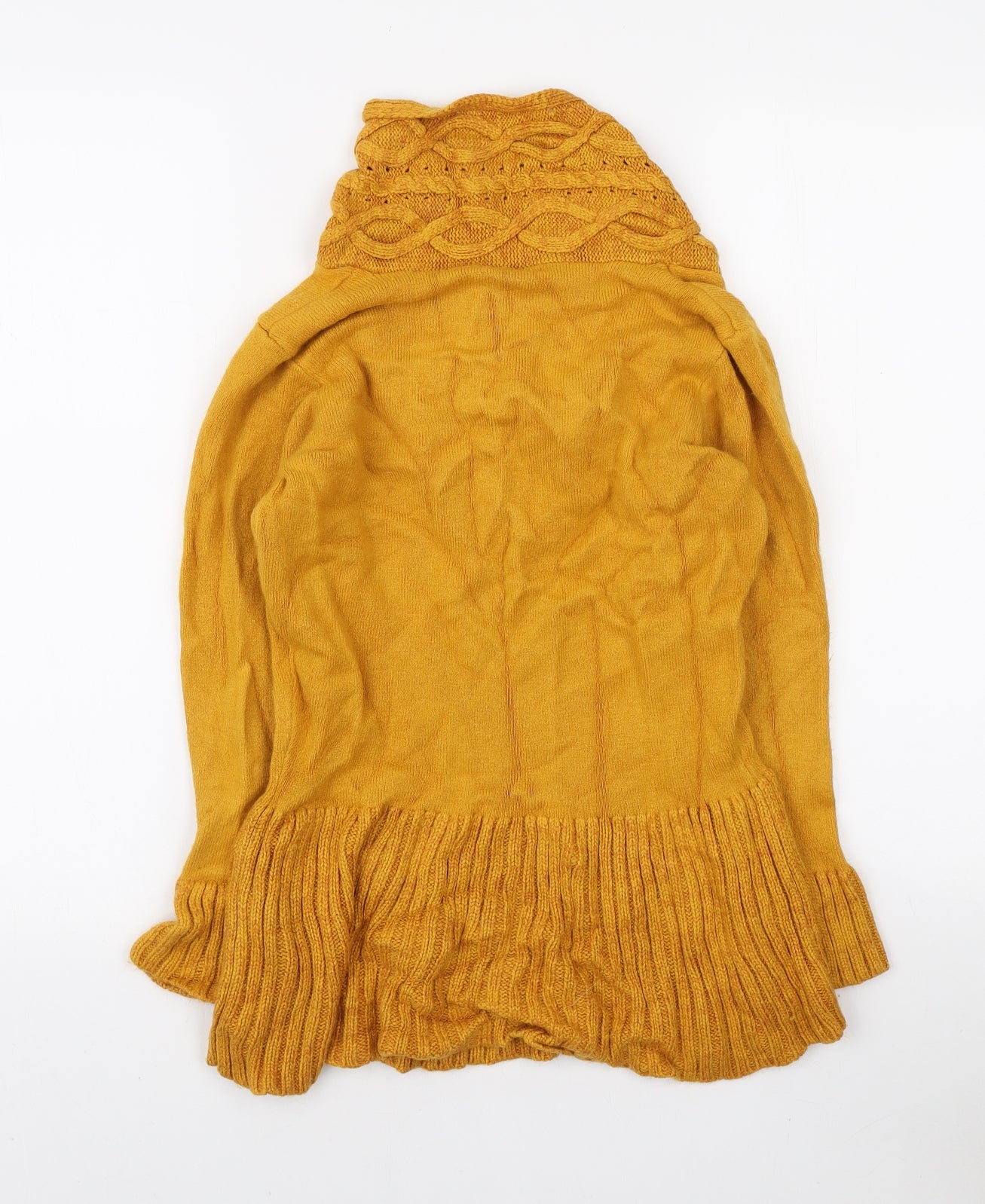 Roman Womens Yellow Collared Acrylic Pullover Jumper Size 12