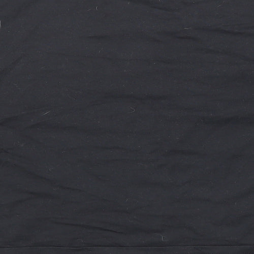 Kangol Womens Black Cotton Cropped T-Shirt Size 14 Round Neck