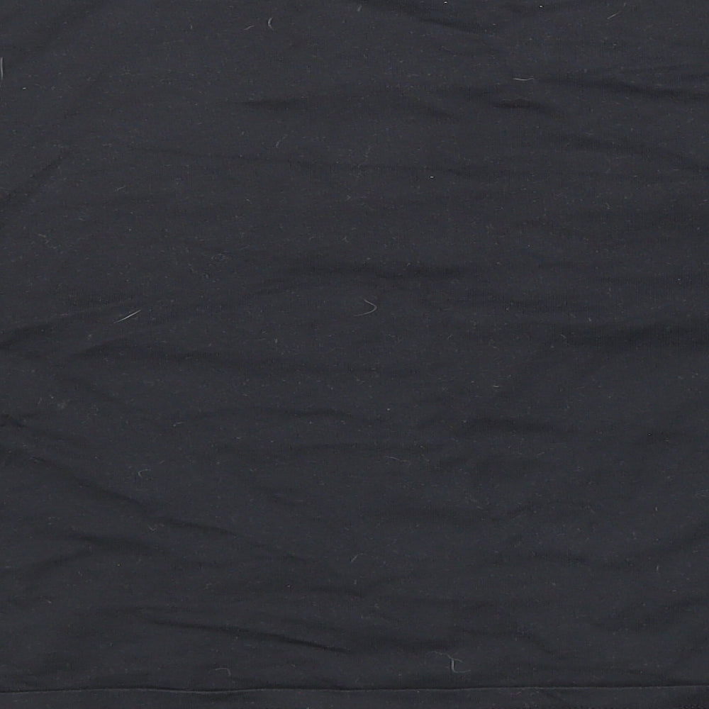 Kangol Womens Black Cotton Cropped T-Shirt Size 14 Round Neck