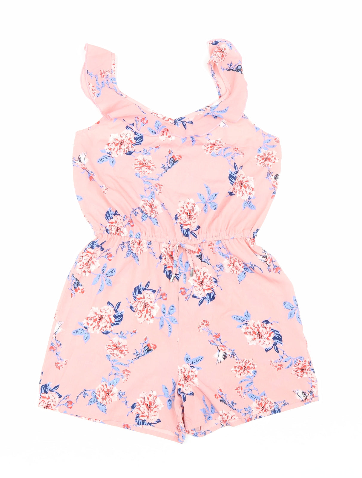 Primark Girls Pink Floral Polyester Playsuit One-Piece Size 12-13 Years Pullover