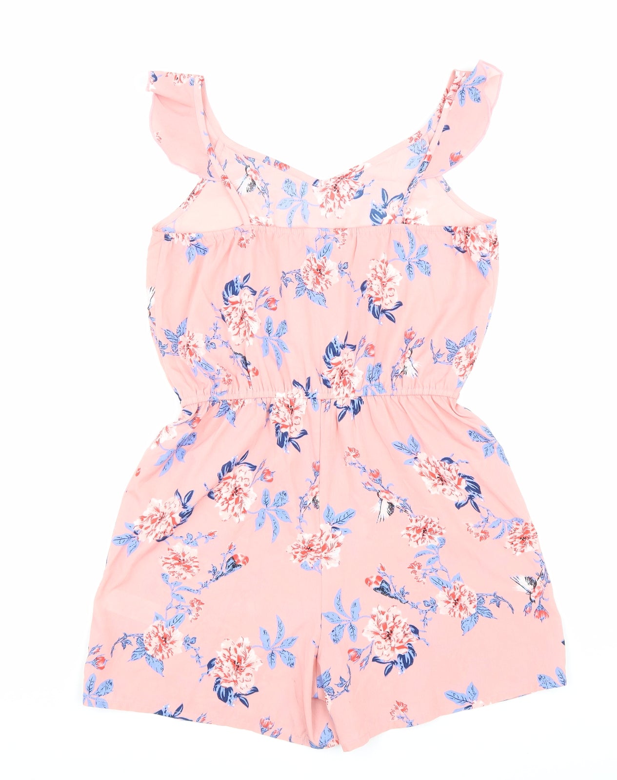 Primark Girls Pink Floral Polyester Playsuit One-Piece Size 12-13 Years Pullover