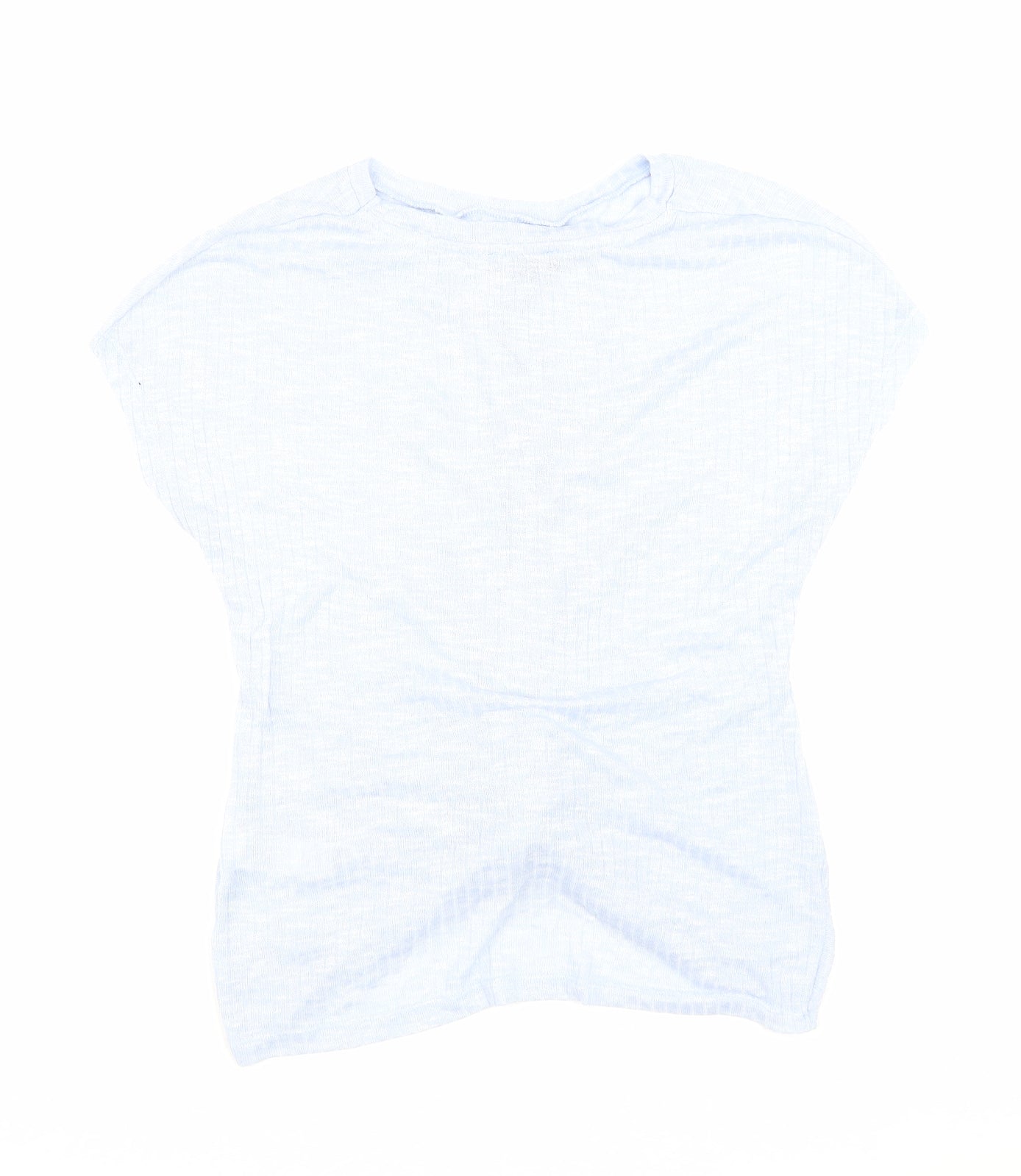 New Look Womens Blue Viscose Basic T-Shirt Size M Round Neck - Knot detail