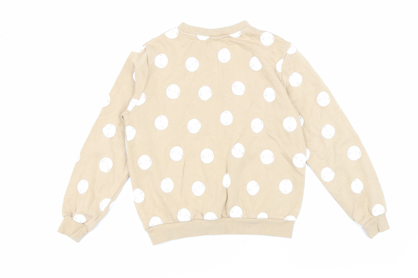 H&M Womens Brown Polka Dot Cotton Pullover Sweatshirt Size 10 Pullover