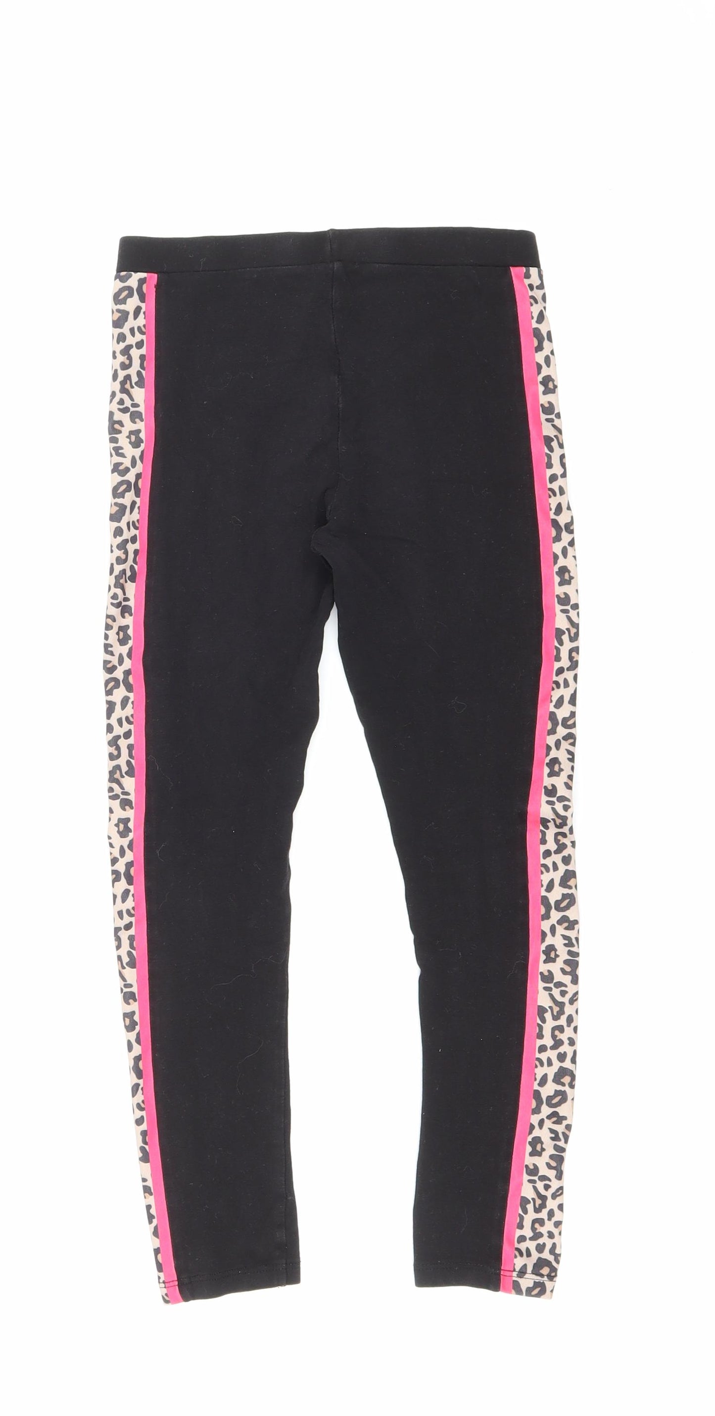 George Girls Black Cotton Jogger Trousers Size 9-10 Years Regular Drawstring - Leggings
