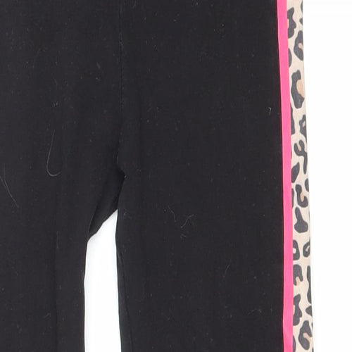 George Girls Black Cotton Jogger Trousers Size 9-10 Years Regular Drawstring - Leggings