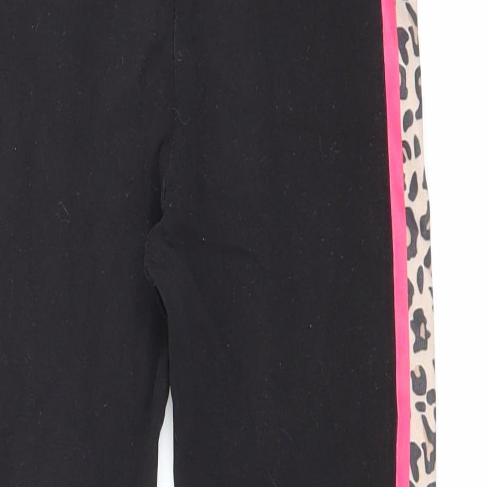 George Girls Black Cotton Jogger Trousers Size 9-10 Years Regular Drawstring - Leggings