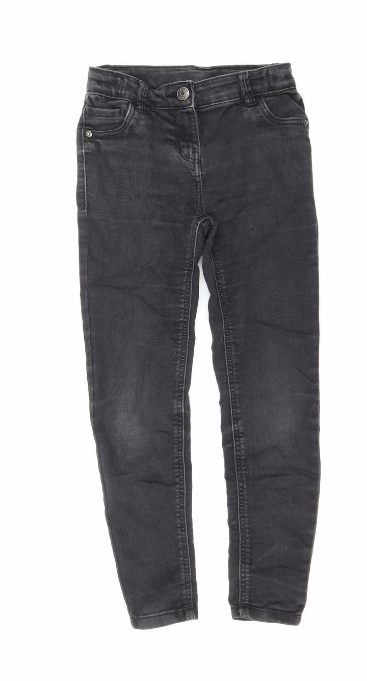 TU Boys Black Cotton Skinny Jeans Size 9 Months Regular Zip