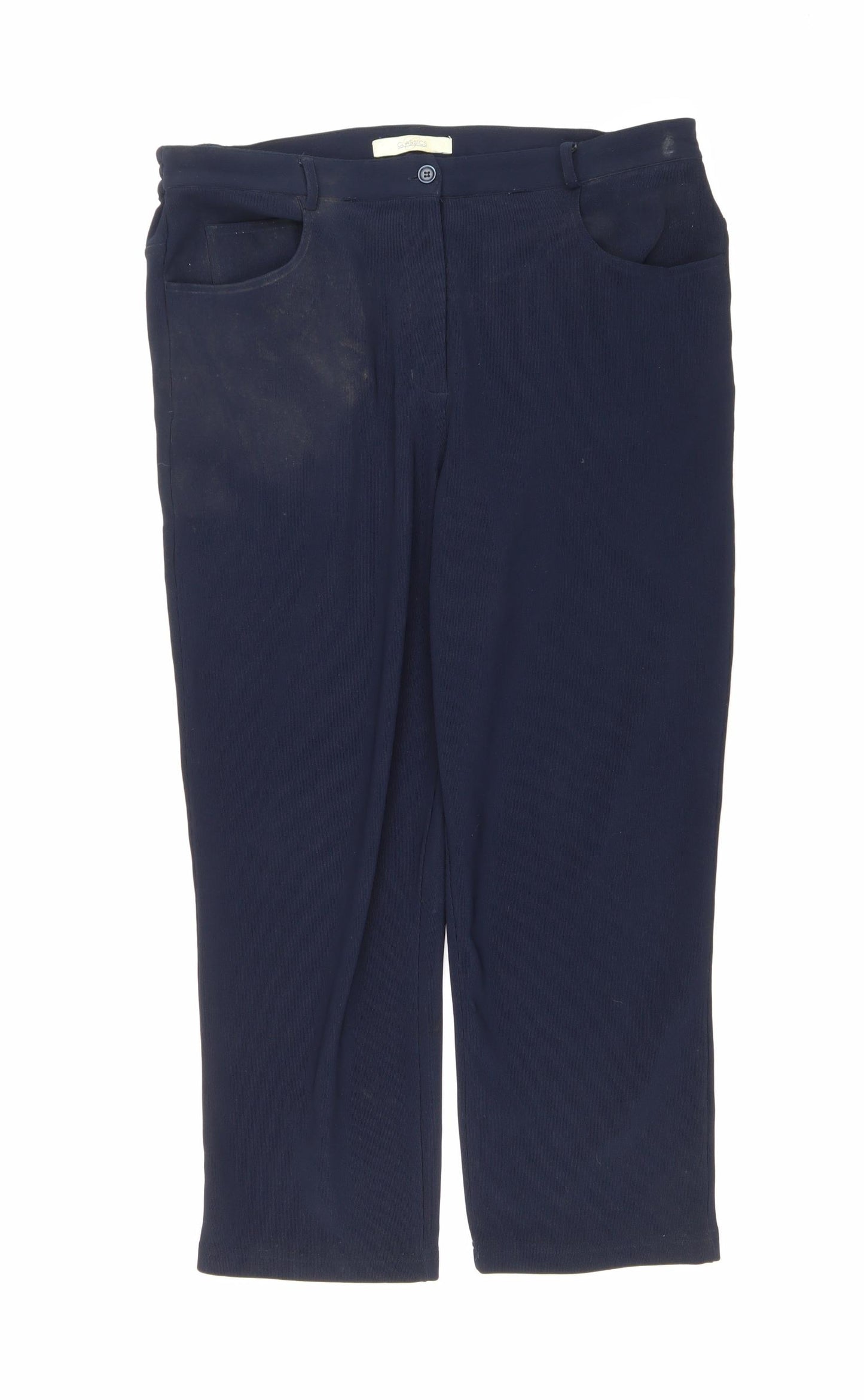 Marks and Spencer Womens Black Polyester Trousers Size 18 L25 in Regular Zip