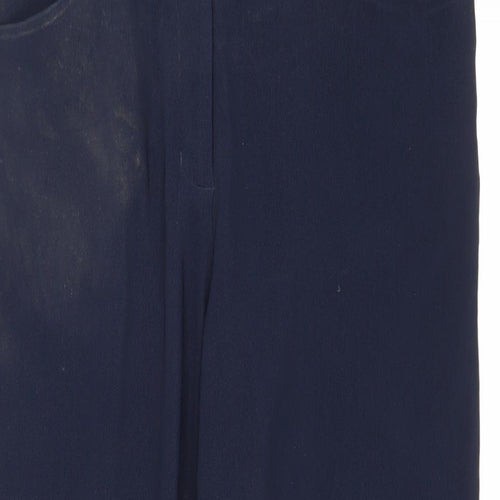 Marks and Spencer Womens Black Polyester Trousers Size 18 L25 in Regular Zip