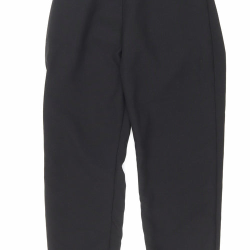 Preworn Womens Black Polyester Carrot Trousers Size 10 L24 in Regular Drawstring