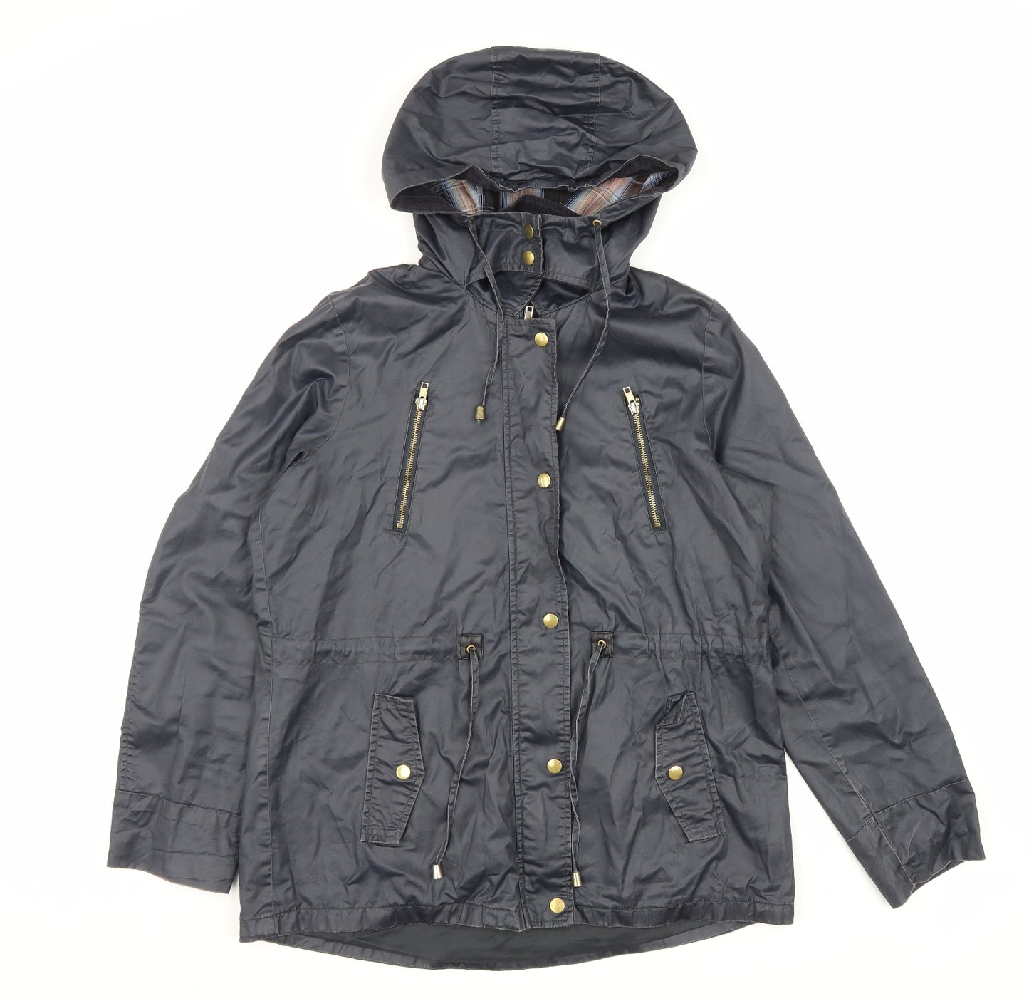 TU Womens Black Anorak Coat Size 14 Zip