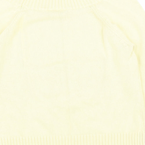 BHS Womens Yellow Boat Neck Cotton Pullover Jumper Size 12