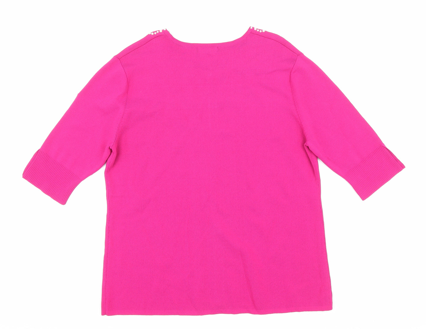 Sky Womens Pink Viscose Basic T-Shirt Size 4 Round Neck