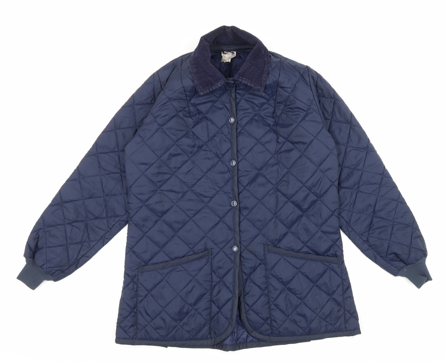 Lavenham Womens Blue Quilted Coat Size 16 Snap
