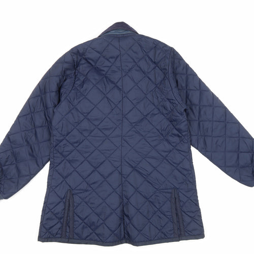 Lavenham Womens Blue Quilted Coat Size 16 Snap