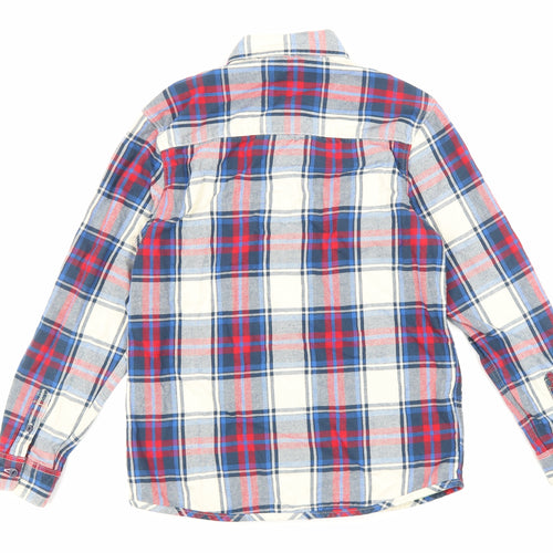 NEXT Boys Multicoloured Plaid Cotton Basic Button-Up Size 11 Years Collared Button
