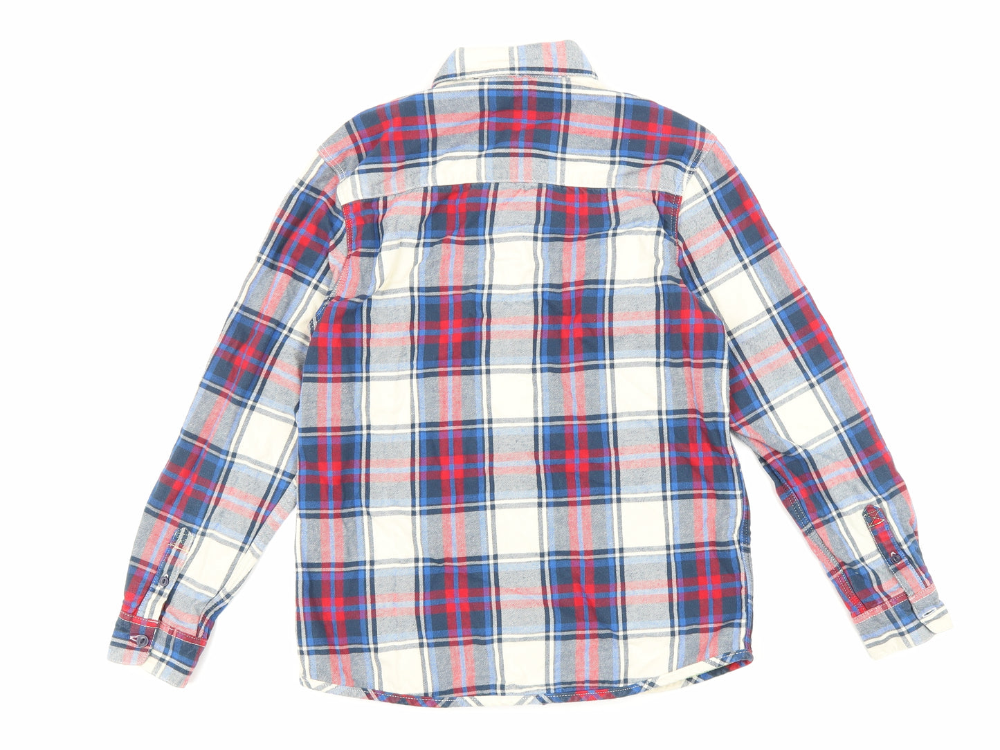 NEXT Boys Multicoloured Plaid Cotton Basic Button-Up Size 11 Years Collared Button