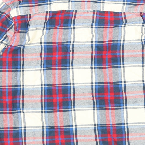NEXT Boys Multicoloured Plaid Cotton Basic Button-Up Size 11 Years Collared Button