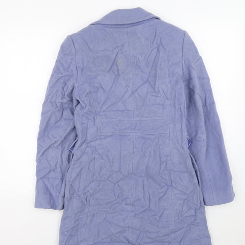 Marks and Spencer Womens Blue Pea Coat Coat Size 8 Button