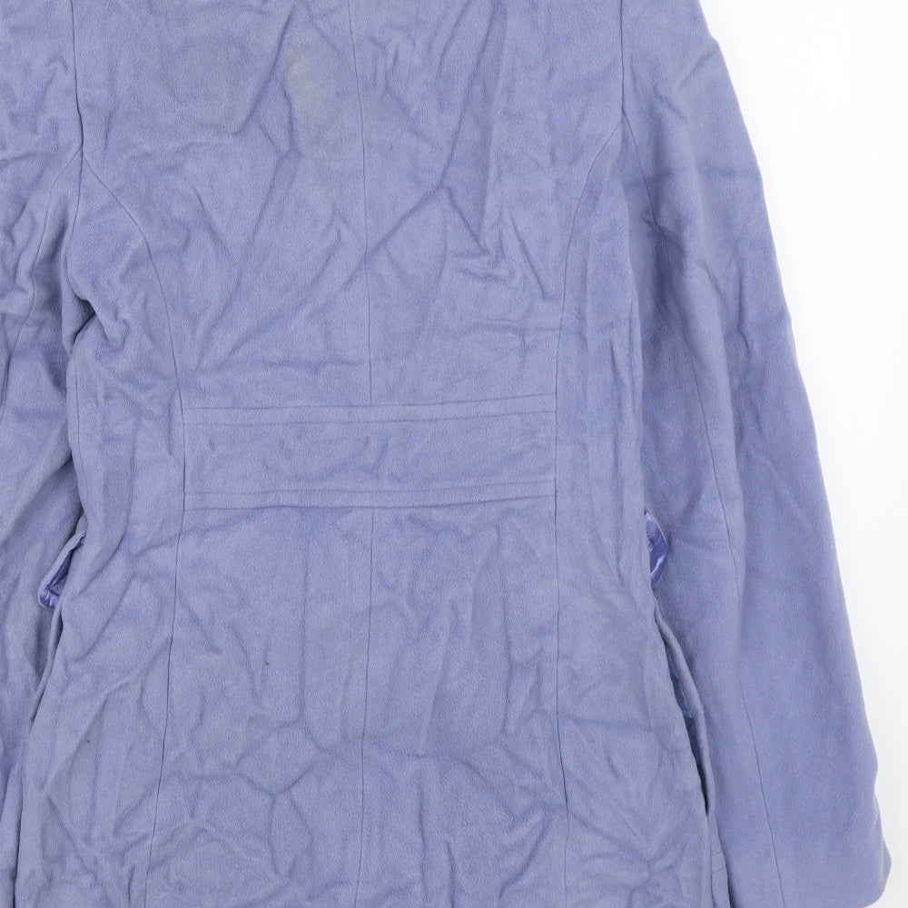 Marks and Spencer Womens Blue Pea Coat Coat Size 8 Button