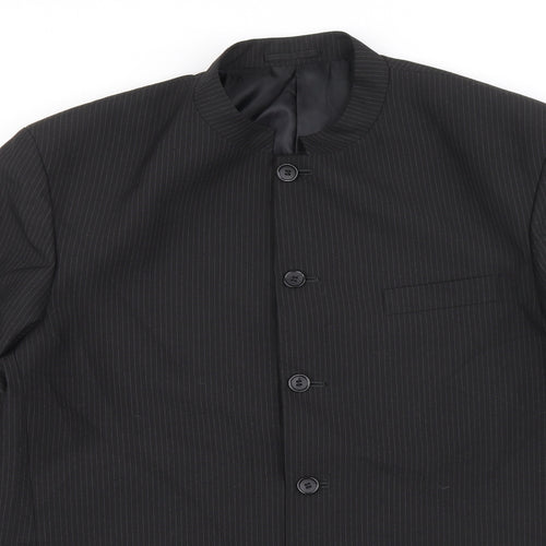 Classics Mens Black Striped Jacket Blazer Size M Button - Pin striped