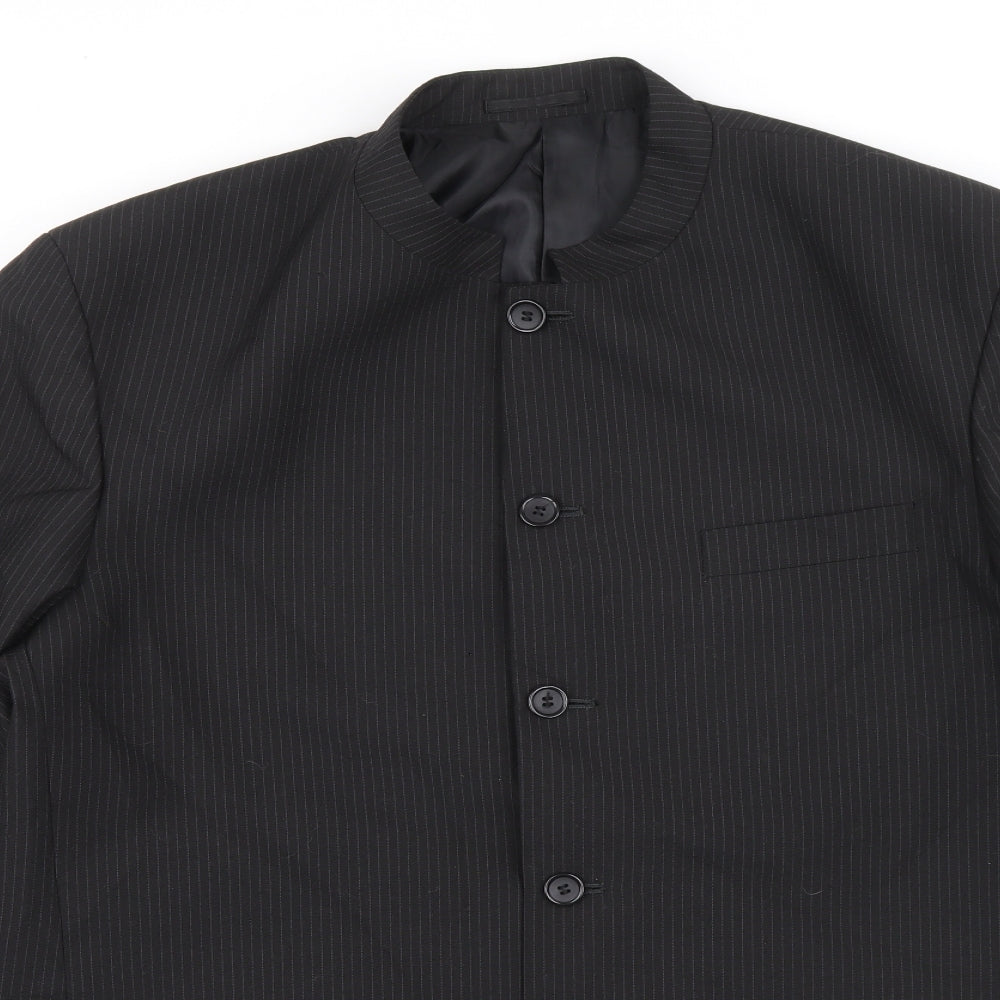 Classics Mens Black Striped Jacket Blazer Size M Button - Pin striped