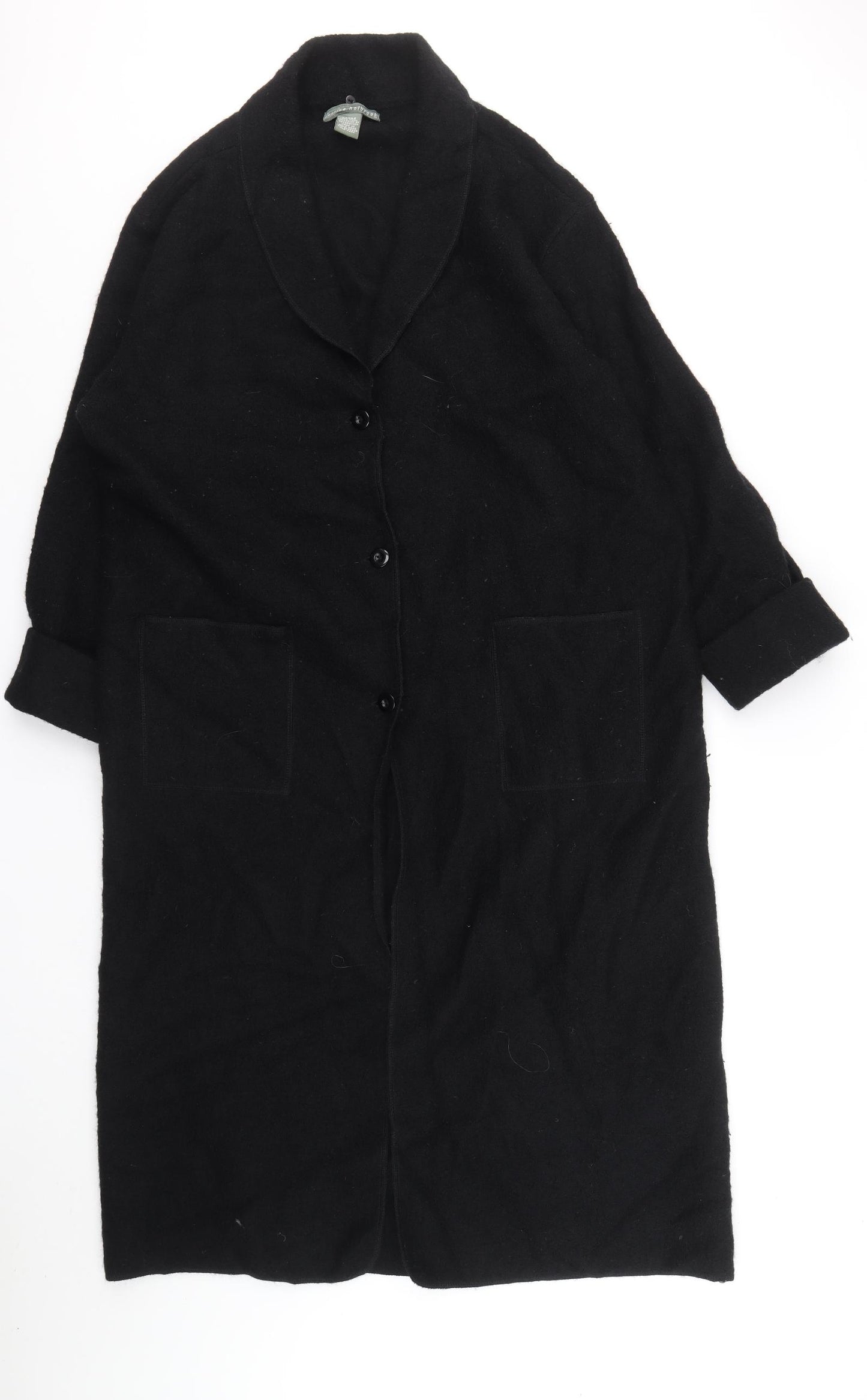 Jessica Holbrook Womens Black Overcoat Coat Size L Button