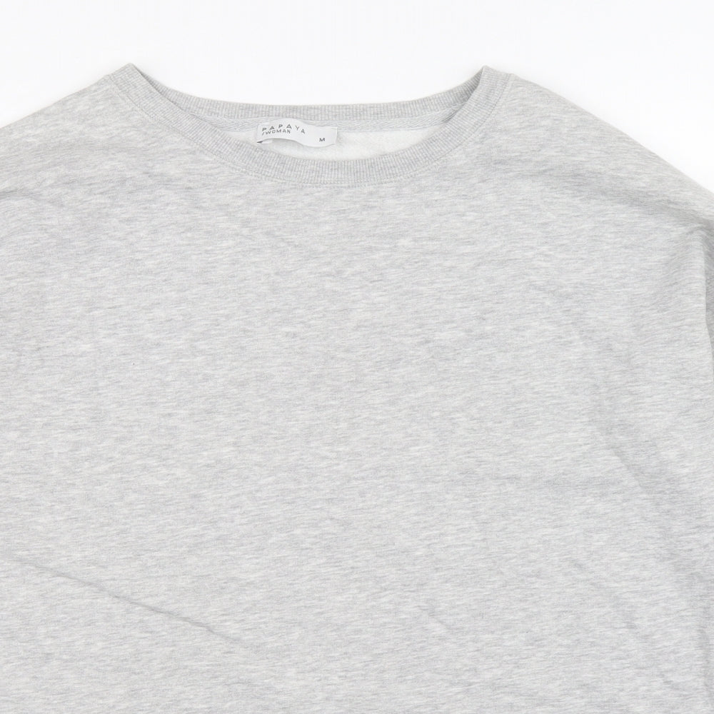 Papaya Mens Grey Cotton Pullover Sweatshirt Size L