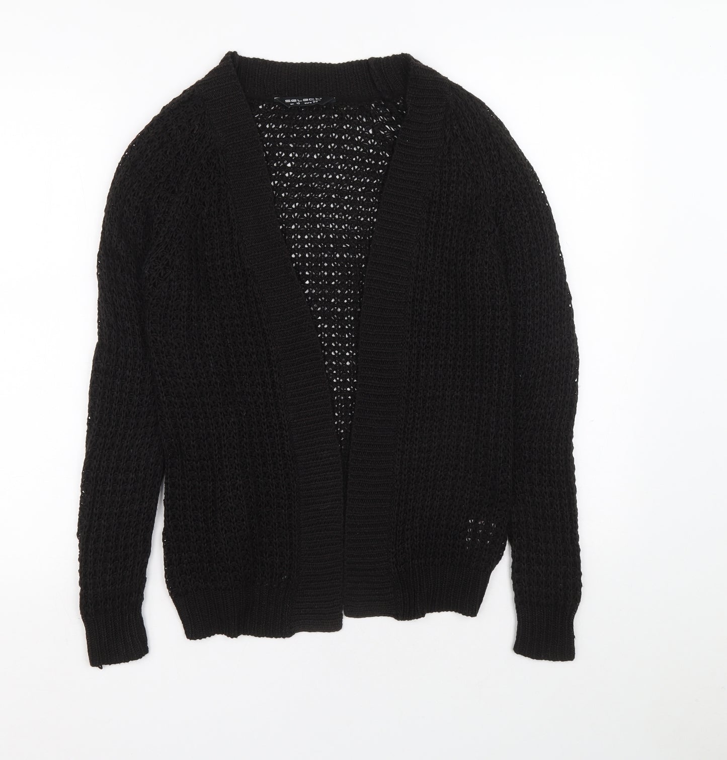 Select Womens Black V-Neck Viscose Cardigan Jumper Size 10