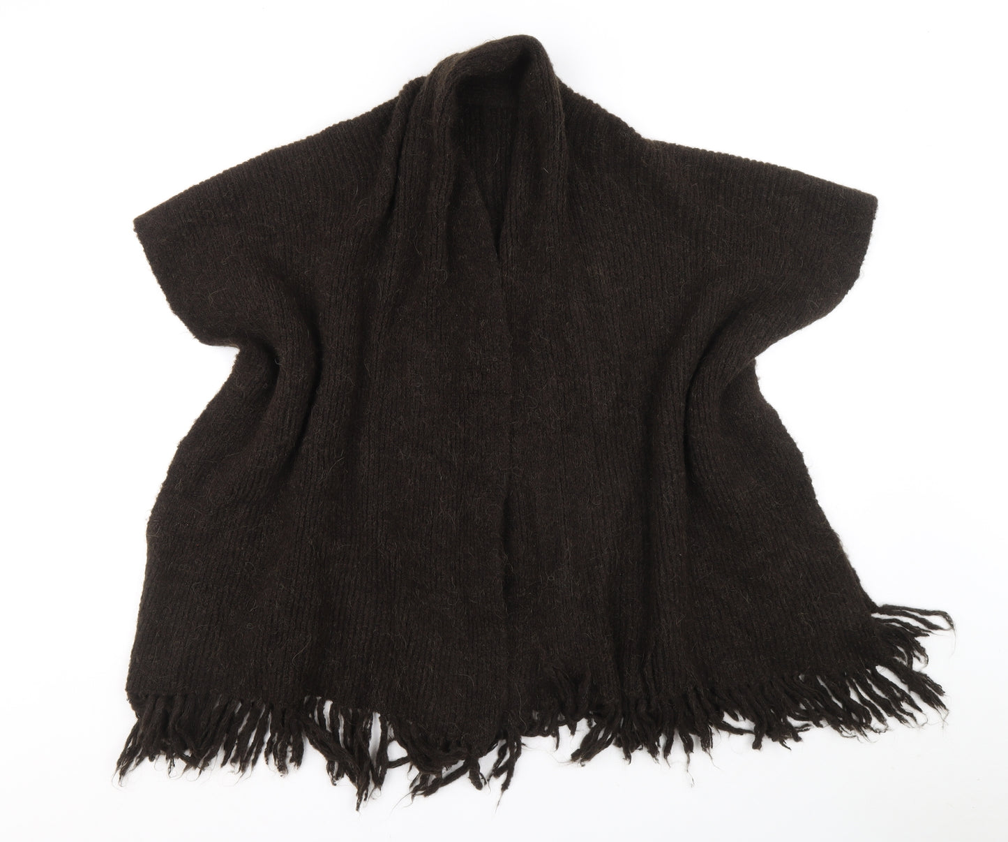 Klass Womens Brown V-Neck Acrylic Wrap Jumper One Size