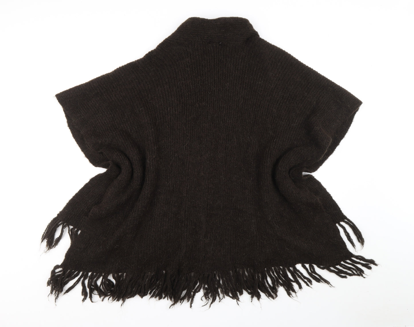 Klass Womens Brown V-Neck Acrylic Wrap Jumper One Size