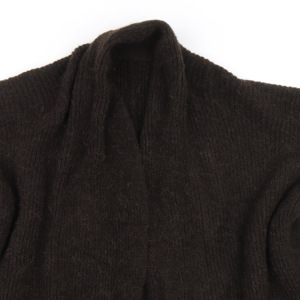 Klass Womens Brown V-Neck Acrylic Wrap Jumper One Size