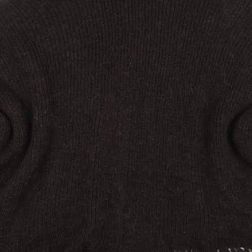 Klass Womens Brown V-Neck Acrylic Wrap Jumper One Size