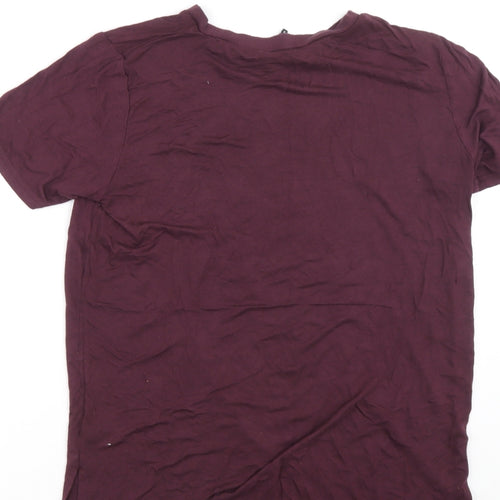New Look Womens Purple Viscose Basic T-Shirt Size 14 Round Neck - New York City