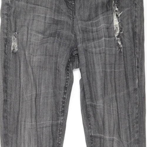 Preworn Womens Grey Cotton Skinny Jeans Size 28 in L30 in Regular Zip