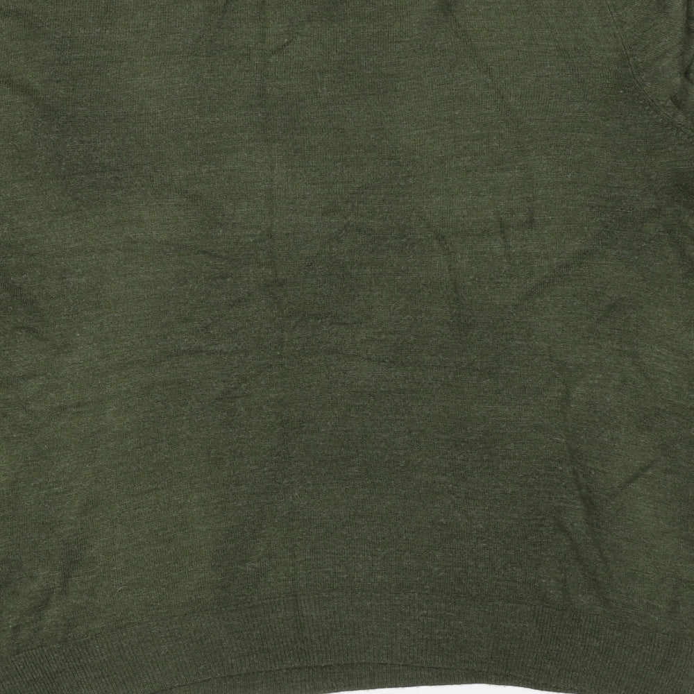 Cedar Wood State Mens Green Round Neck Acrylic Pullover Jumper Size XL