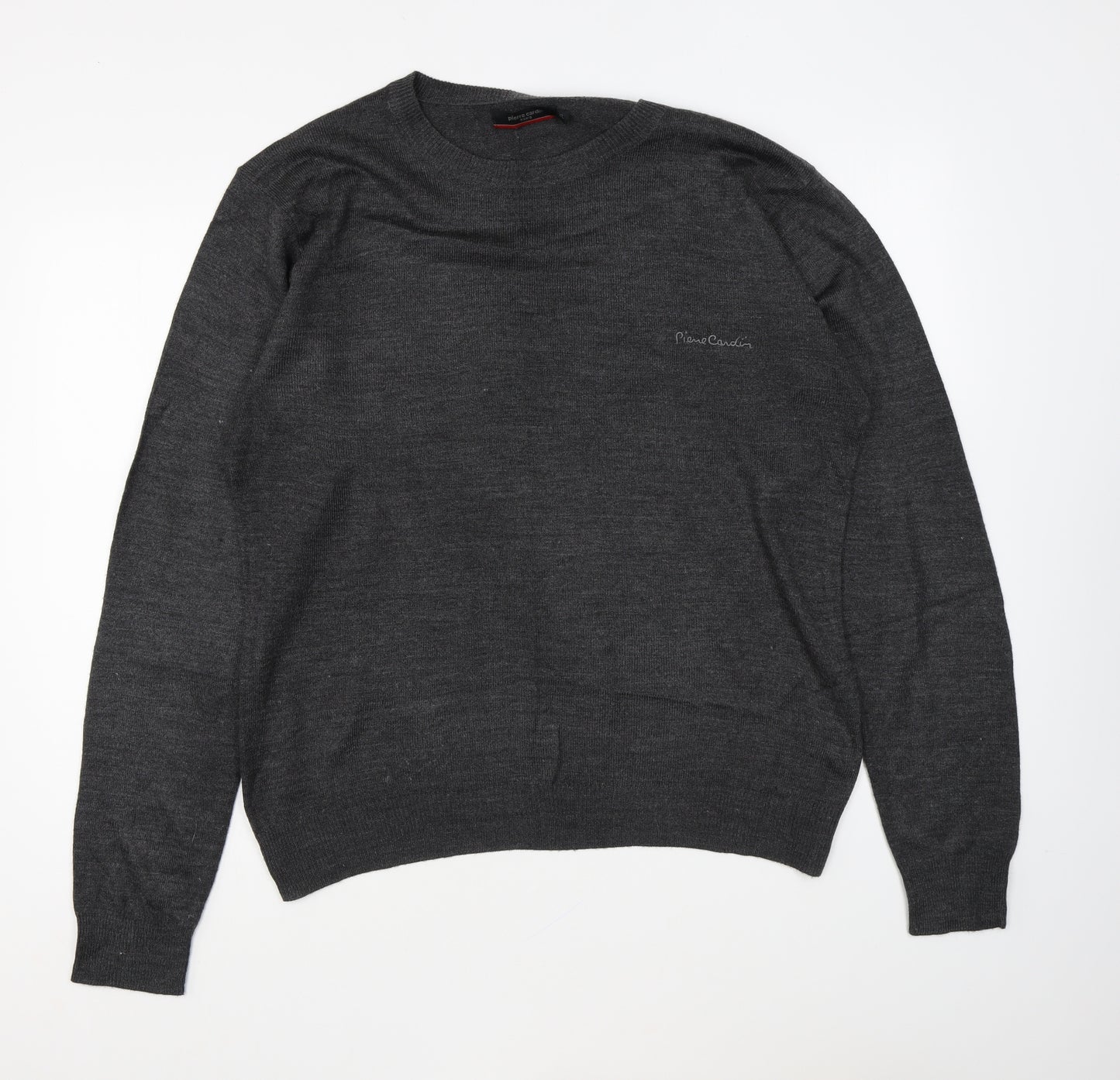 Pierre Cardin Mens Grey Round Neck Acrylic Pullover Jumper Size XL