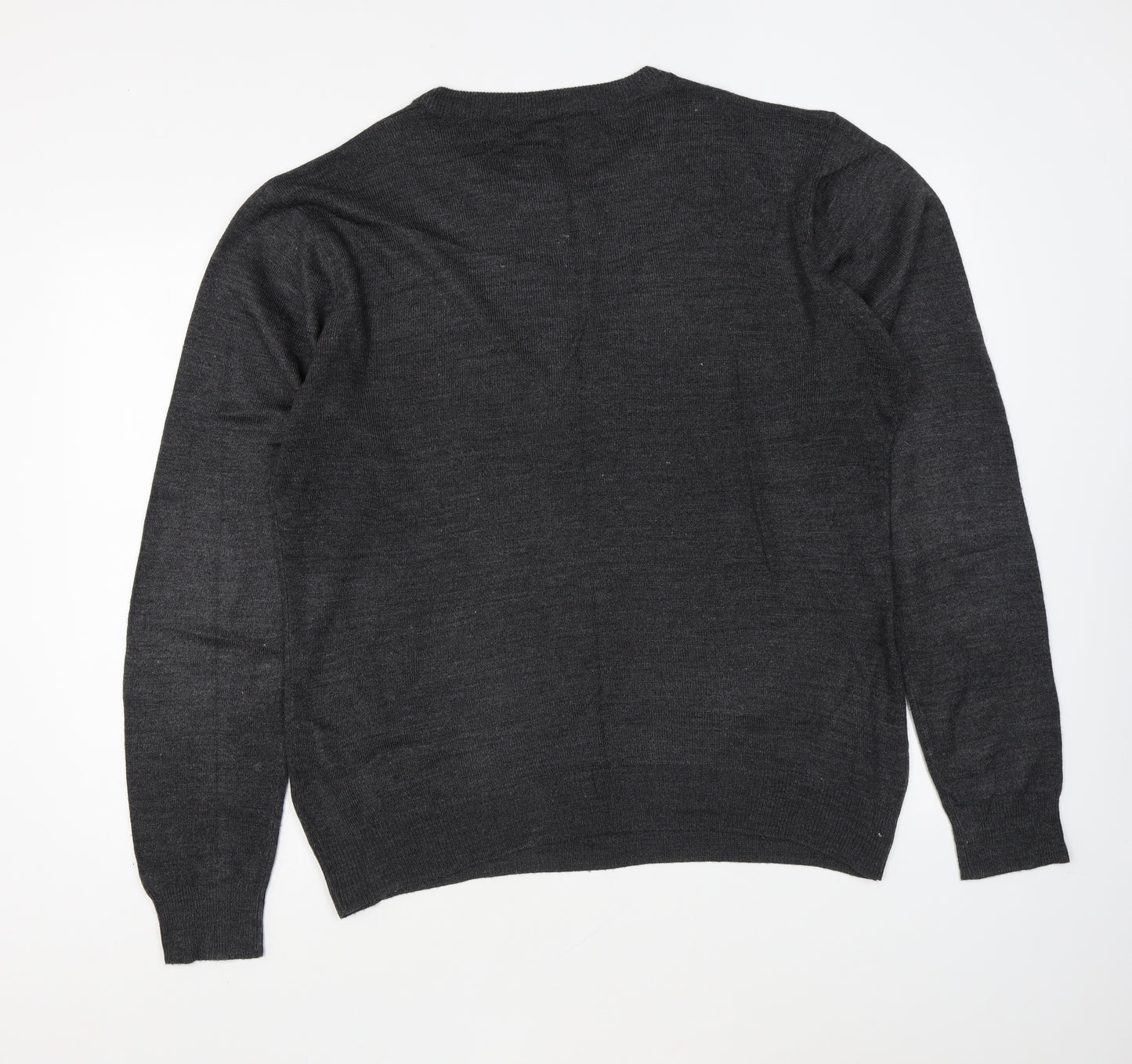 Pierre Cardin Mens Grey Round Neck Acrylic Pullover Jumper Size XL