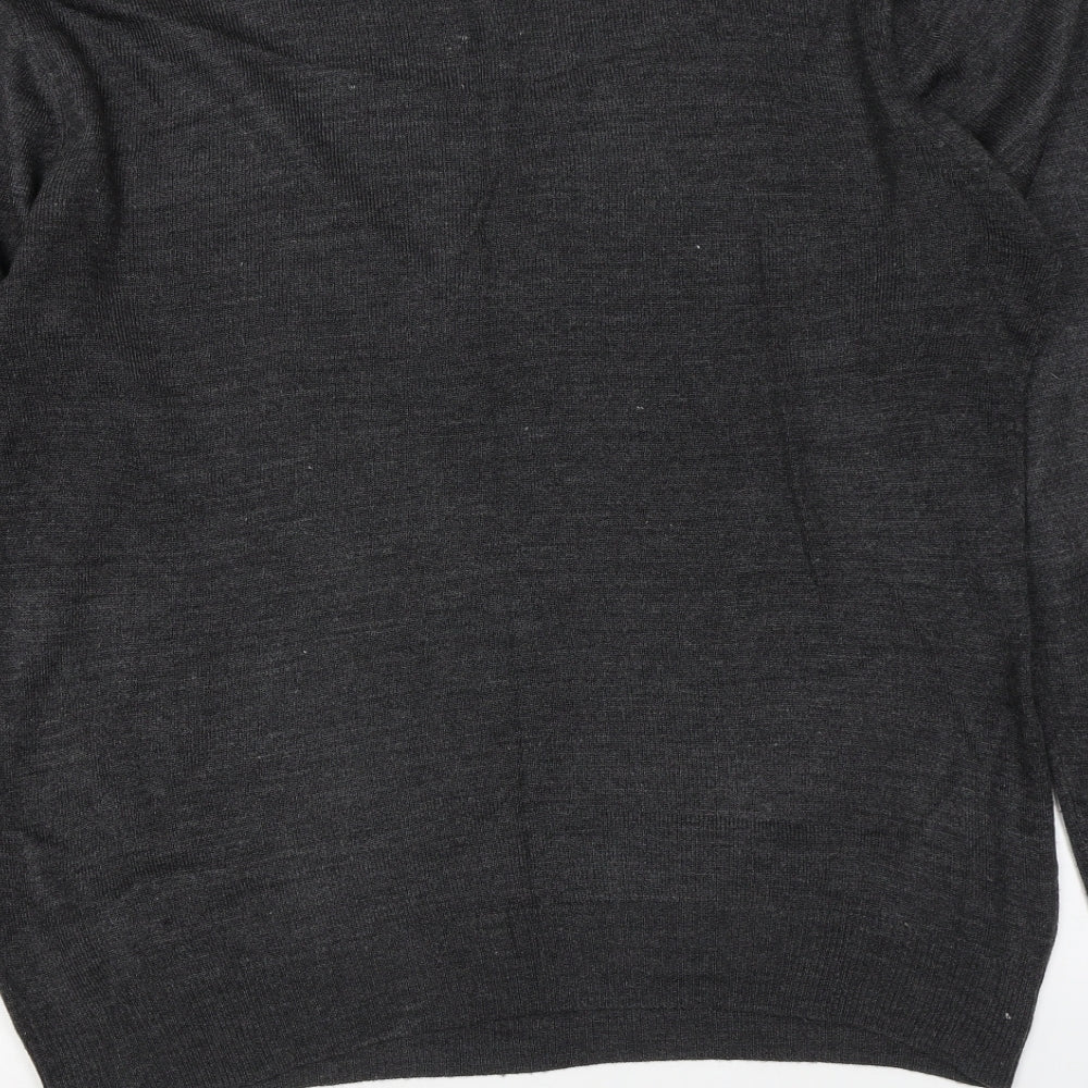 Pierre Cardin Mens Grey Round Neck Acrylic Pullover Jumper Size XL