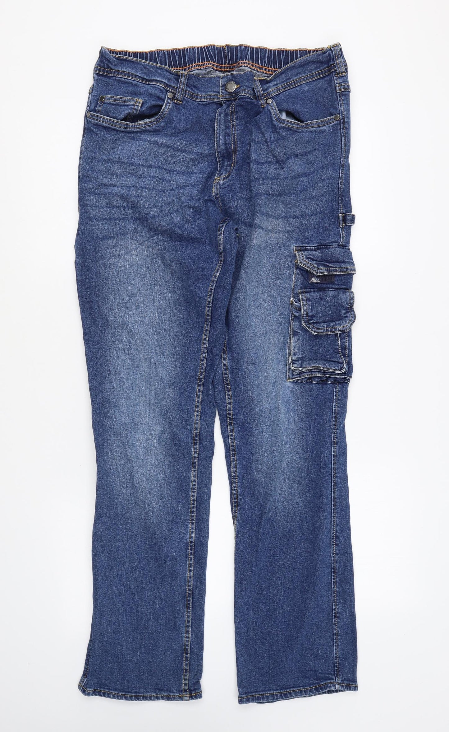 Parkside Mens Blue Cotton Straight Jeans Size 36 in L32 in Regular Button