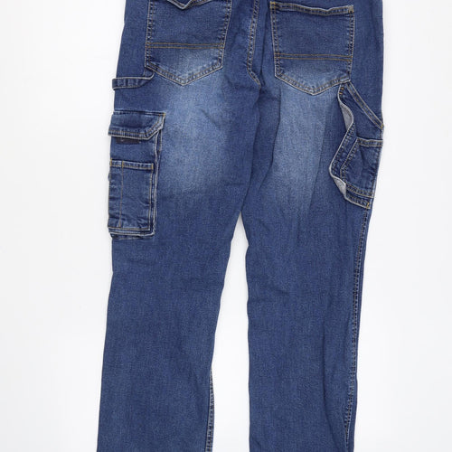 Parkside Mens Blue Cotton Straight Jeans Size 36 in L32 in Regular Button