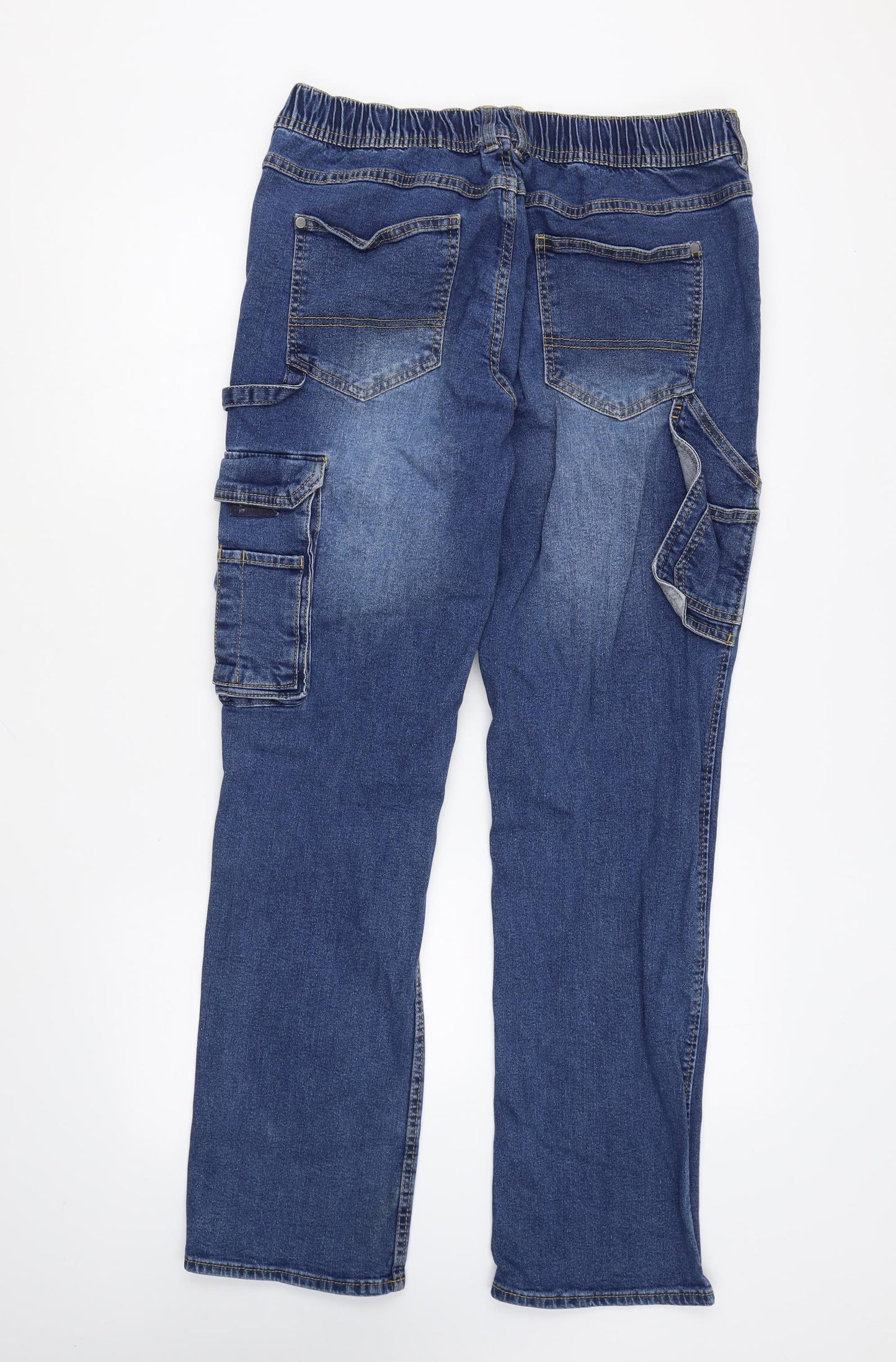 Parkside Mens Blue Cotton Straight Jeans Size 36 in L32 in Regular Button